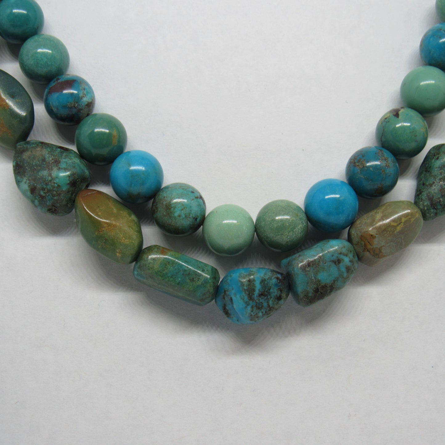 Whitney Kelly WK Sterling Silver 925 Double Strand Turquoise Necklace - 18-20 inch