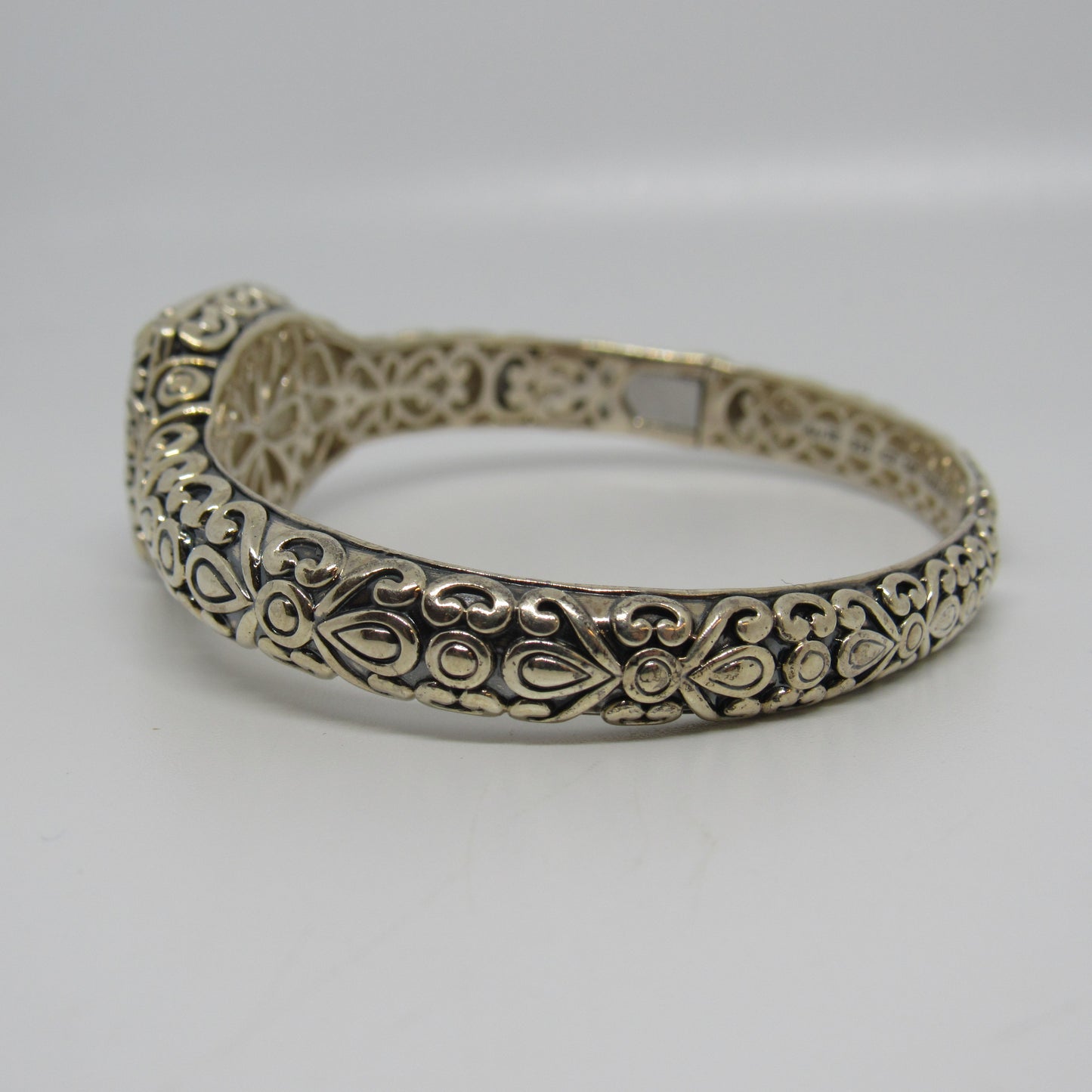 Angela By John Hardy Sterling Silver 925 & 14k Balinese Hinged Cuff Bracelet - ~6.5 inch