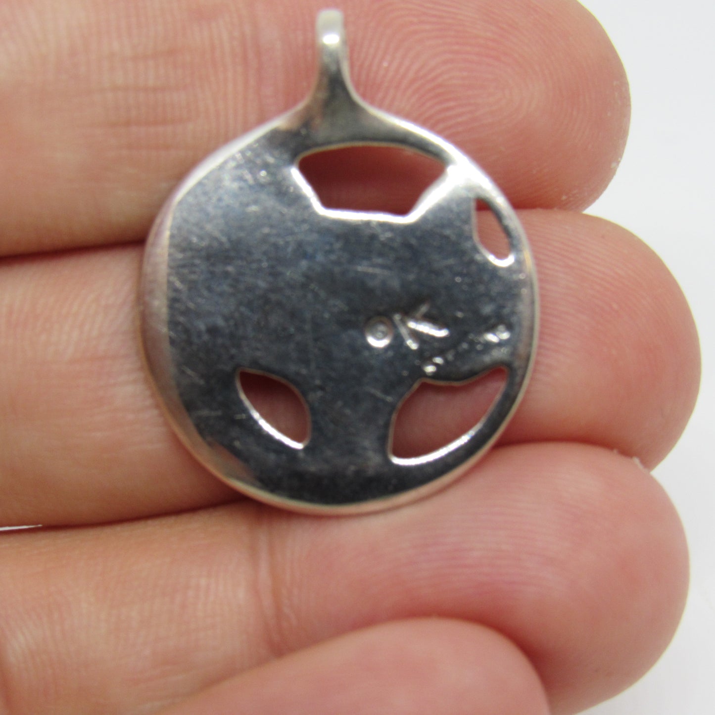 K Robins Designs Sterling Silver Fox Face Pendant - ~1 inch