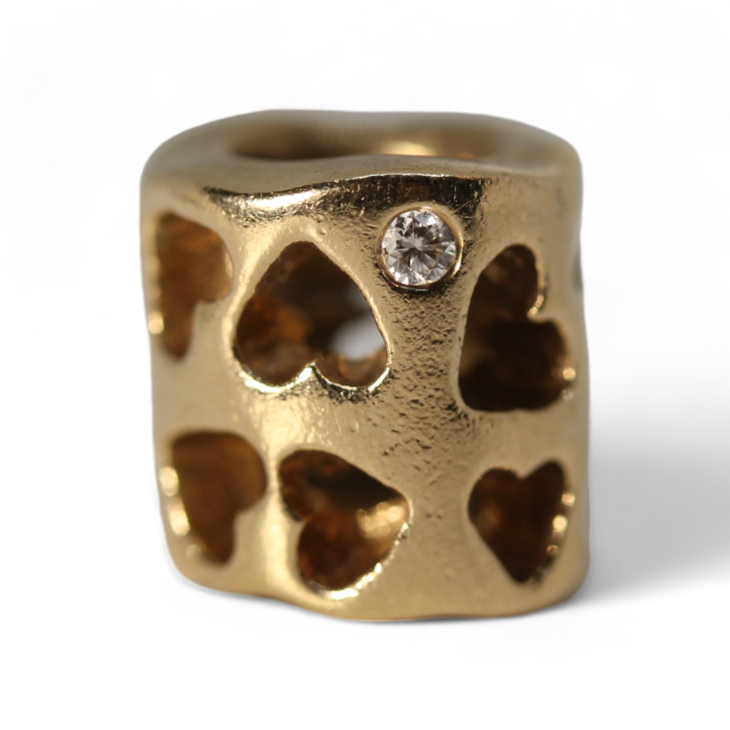 Pandora 14k Gold Tunnel Of Love Diamond Charm Bead Retired #750275D