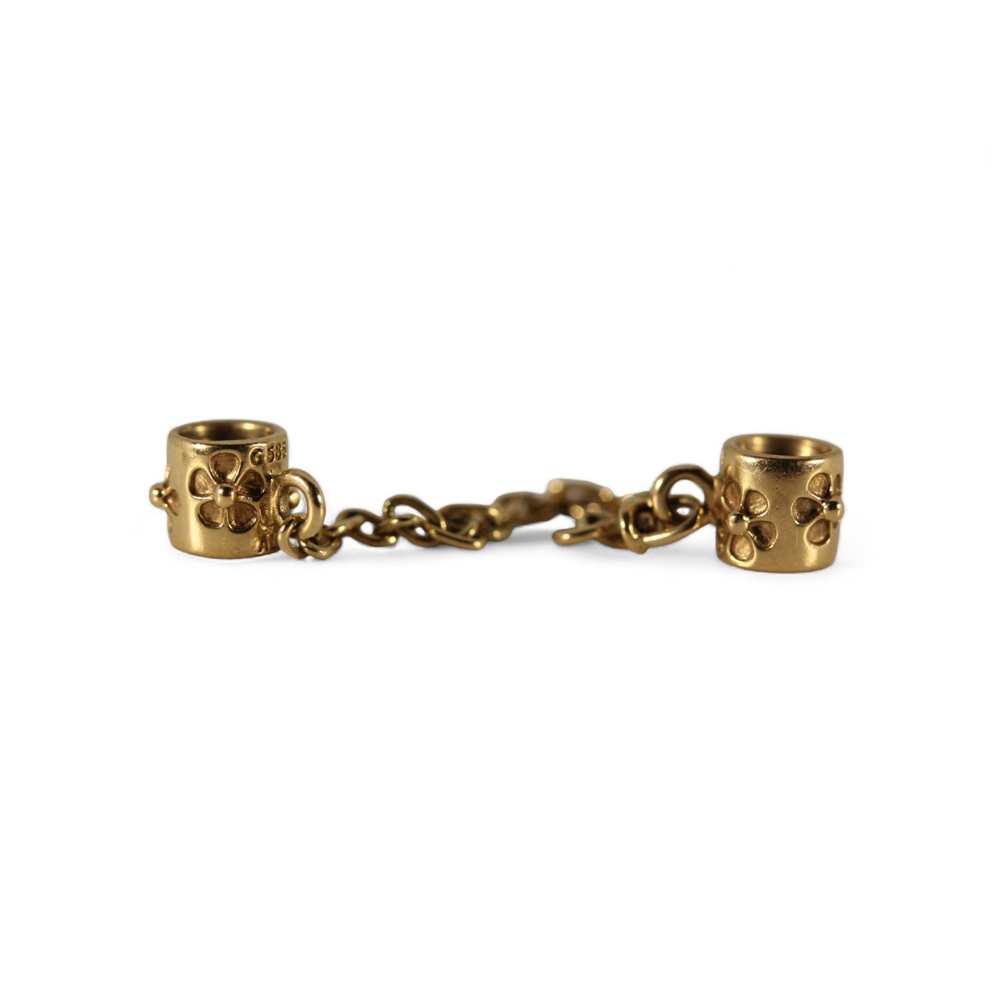 Pandora 14k Yellow Gold Flower Safety Chain Charm Bead #750312-05