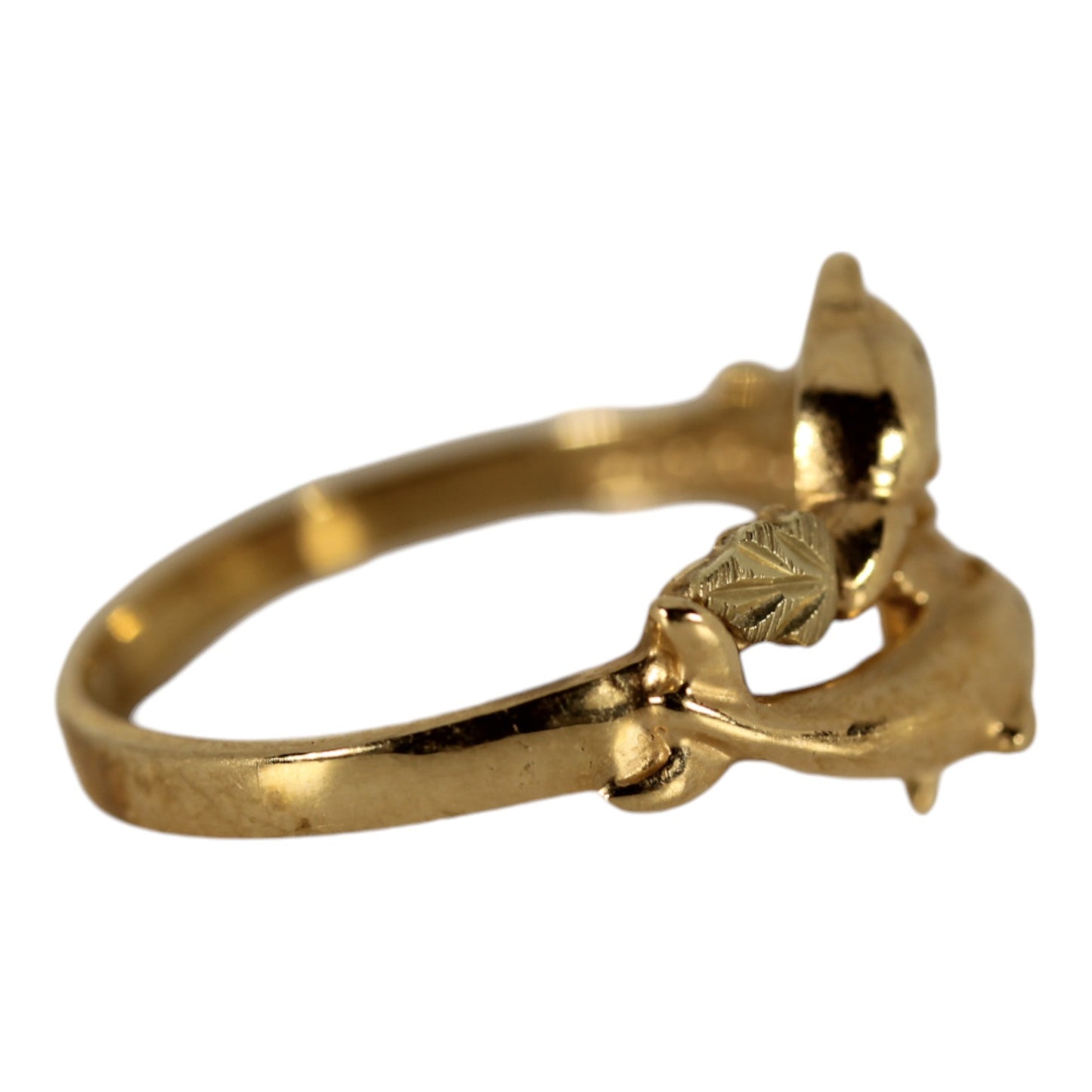 10k Multitone Gold Black Hills Gold Dakota West Designs Dolphin Ring - Sz 5.25