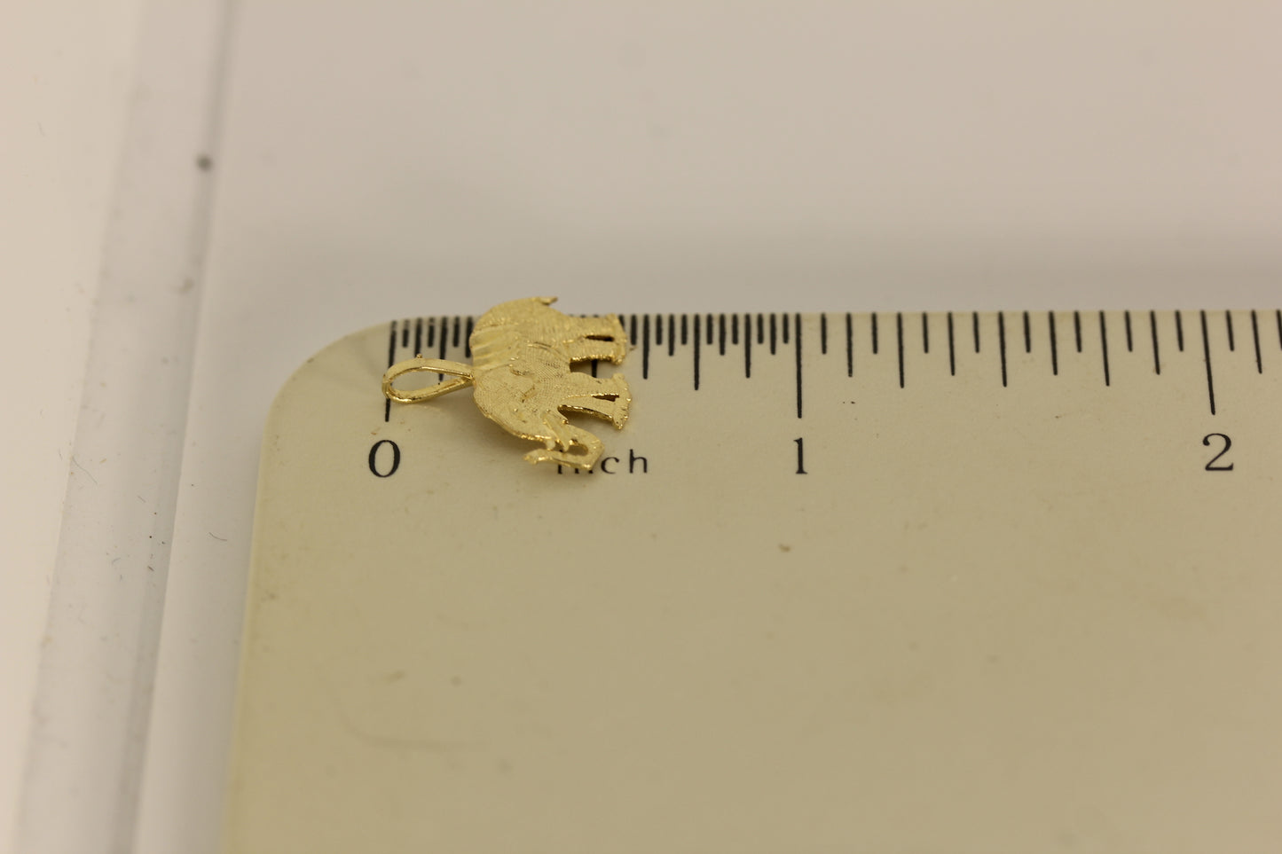 14k Yellow Gold Small Elephant Pendant Charm ~.5"