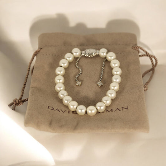 DAVID YURMAN Spiritual Bead Bracelet Sterling Silver With Freshwater Pearls