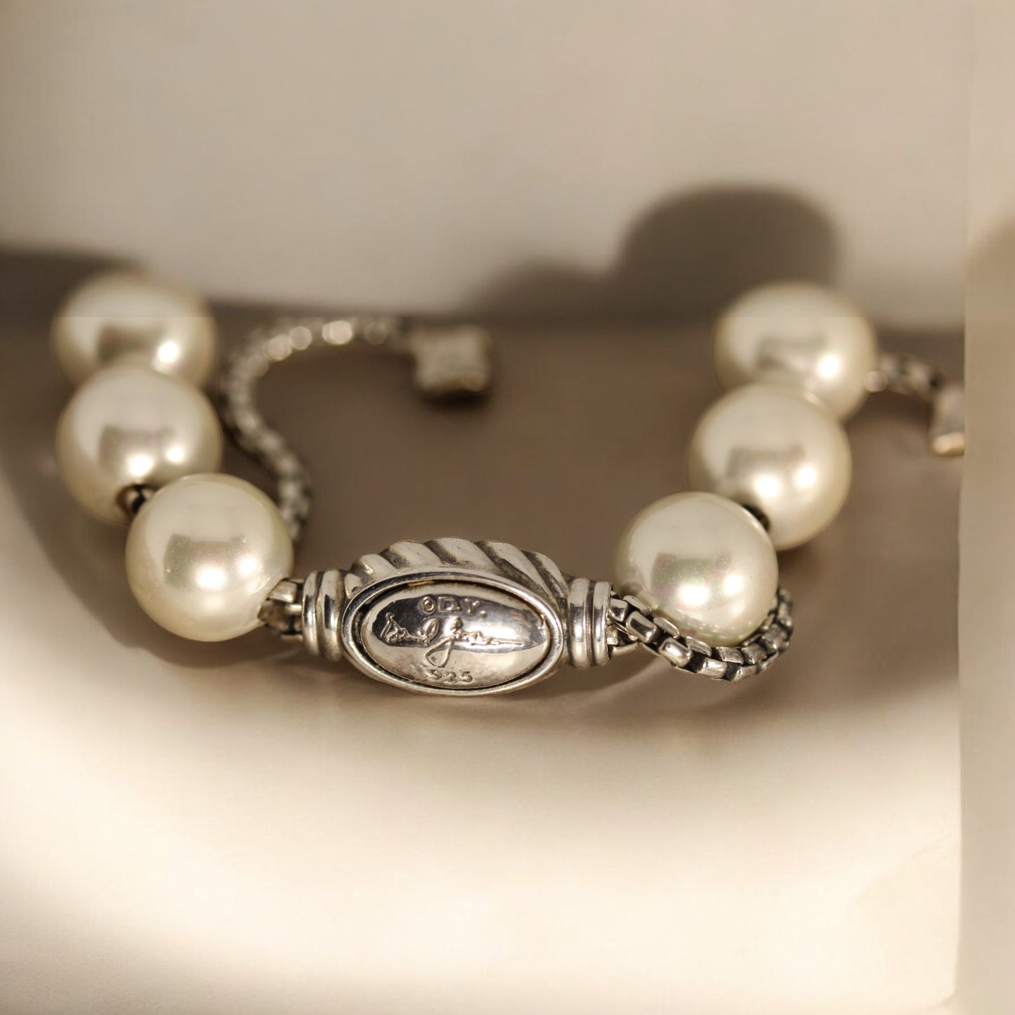 DAVID YURMAN Spiritual Bead Bracelet Sterling Silver With Freshwater Pearls