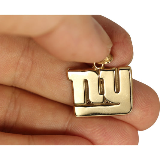 10k Yellow Gold New York Giants NY Logo Pendant Charm ~1"