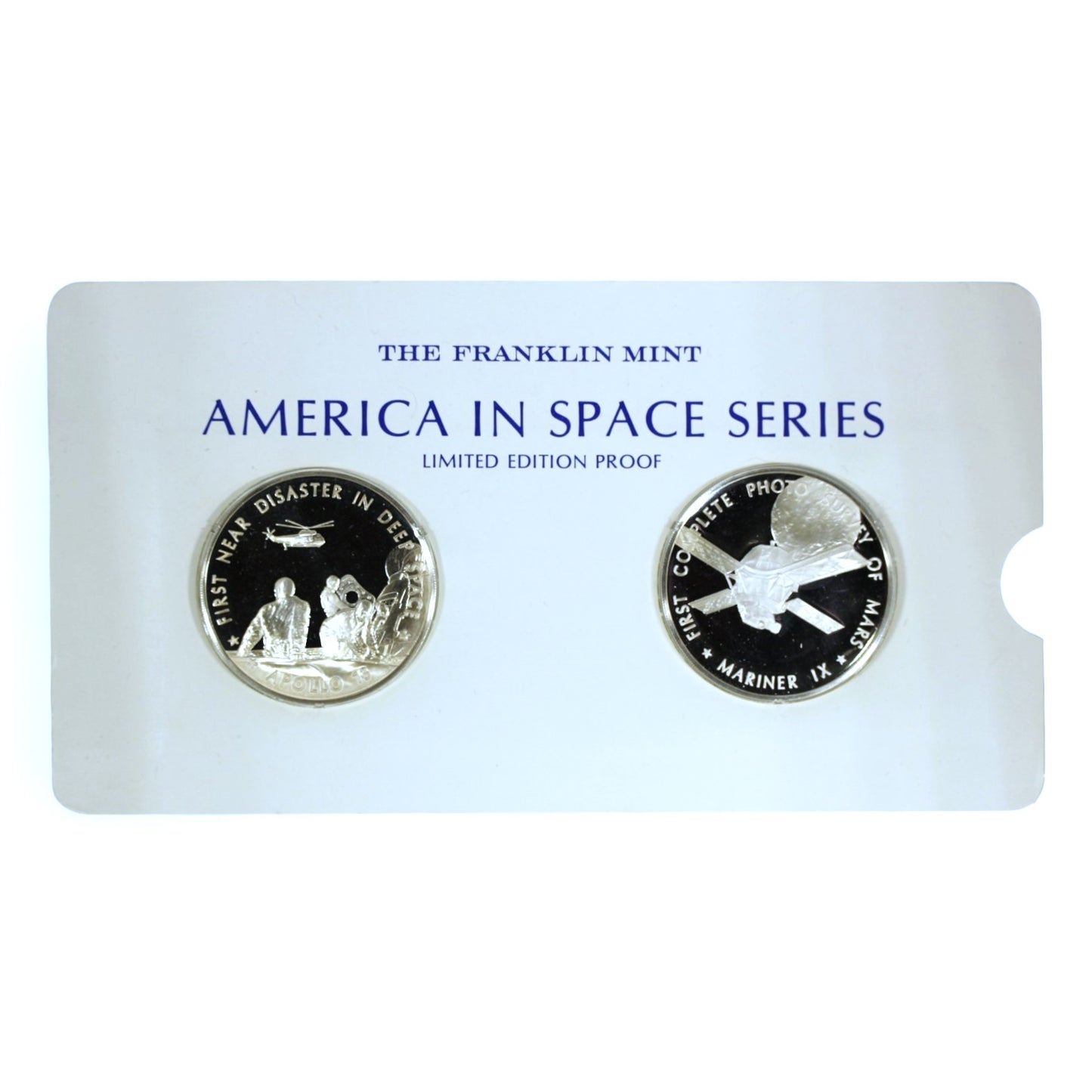 Franklin Mint 925 Sterling Silver America in Space -  Apollo 13 & Mariner IX