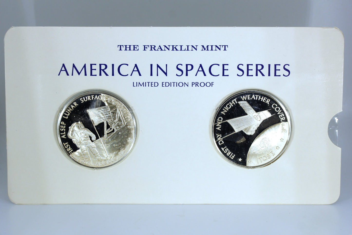 Franklin Mint 925 Sterling Silver America in Space -  Apollo 12 & Itos I