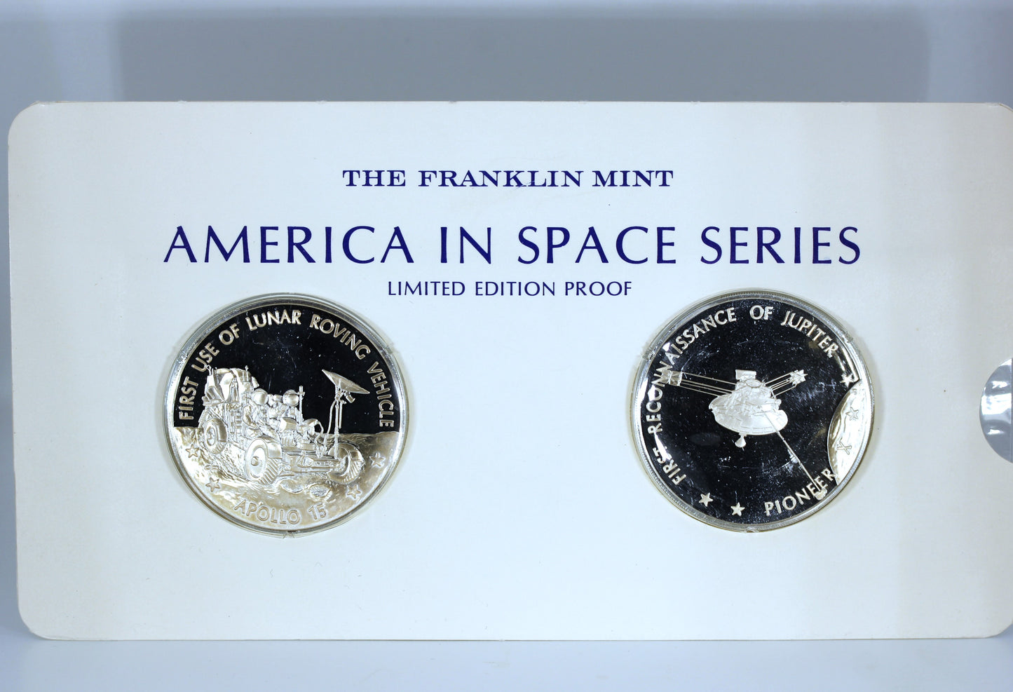 Franklin Mint 925 Sterling Silver America in Space - Apollo 15 & Pioneer X