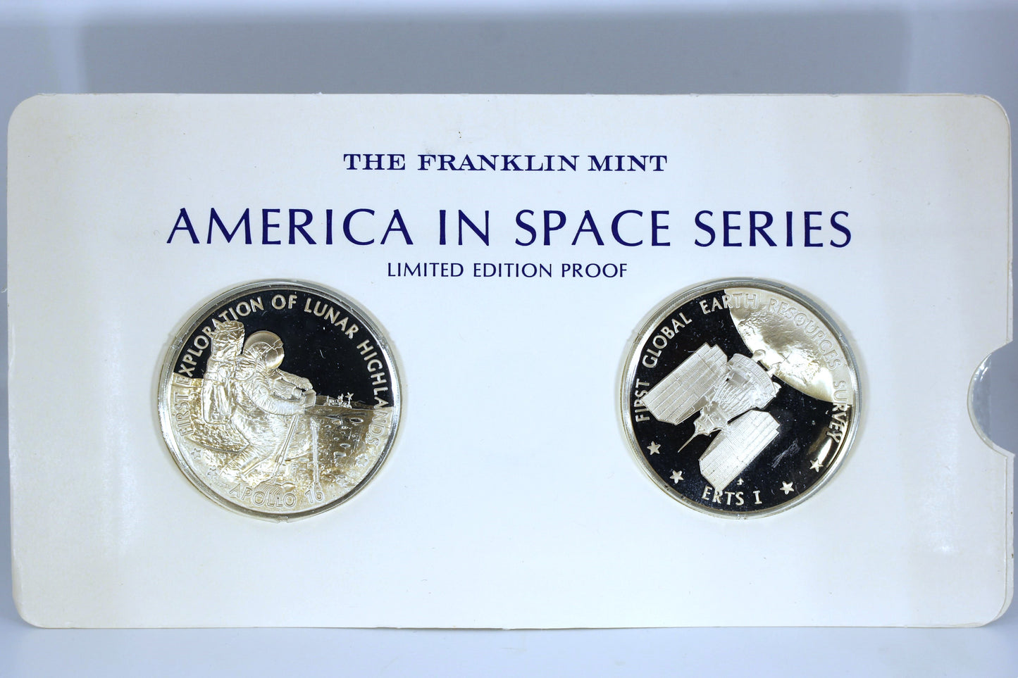 Franklin Mint 925 Sterling Silver America in Space - Apollo 16 & ERTS I