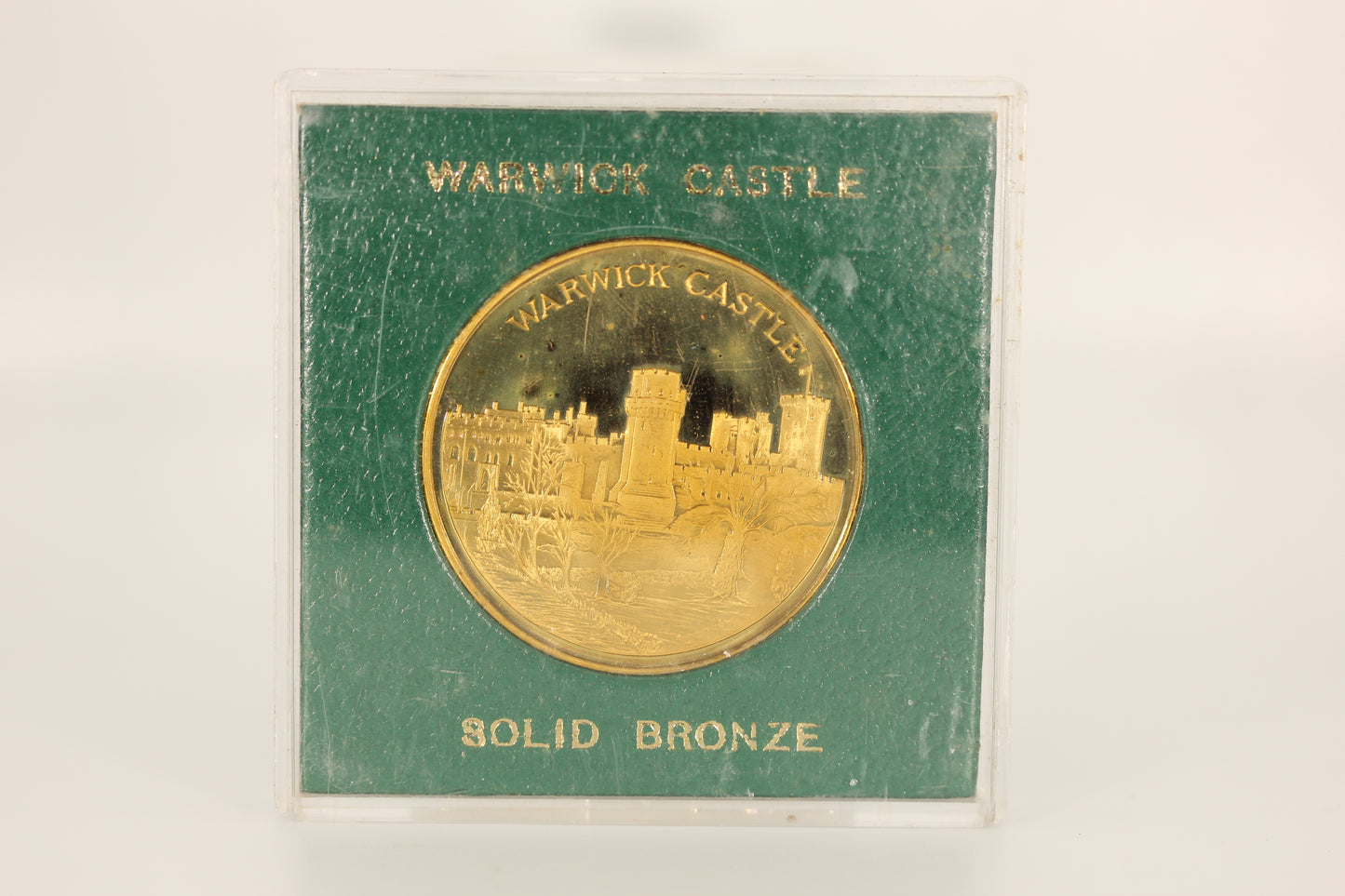 Warwick Castle Solid Bronze Medallion in Acrylic Case