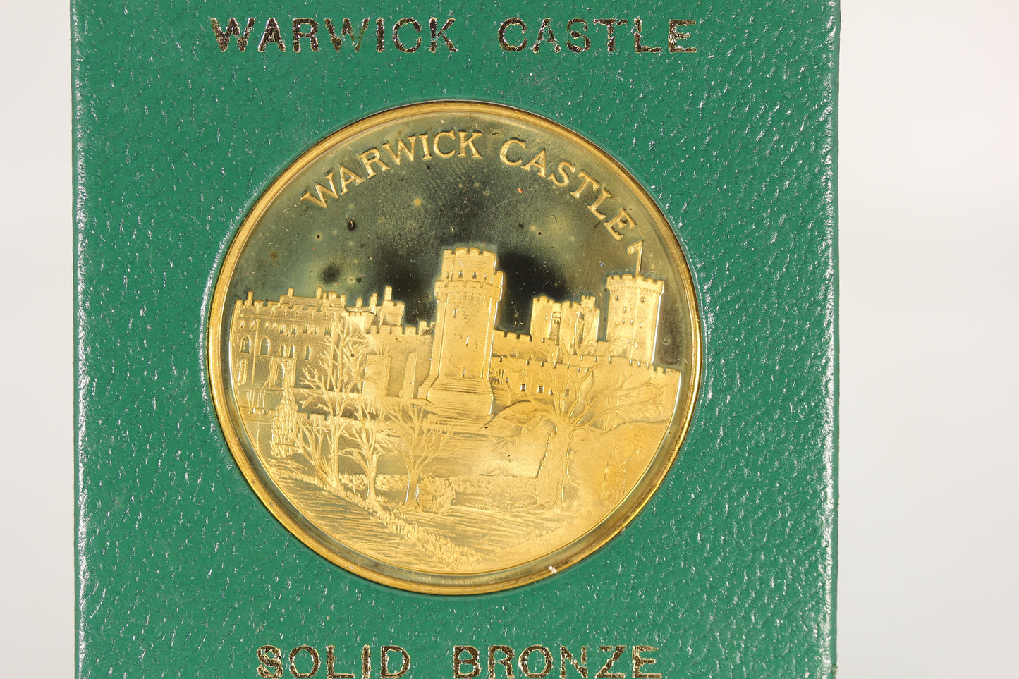 Warwick Castle Solid Bronze Medallion in Acrylic Case