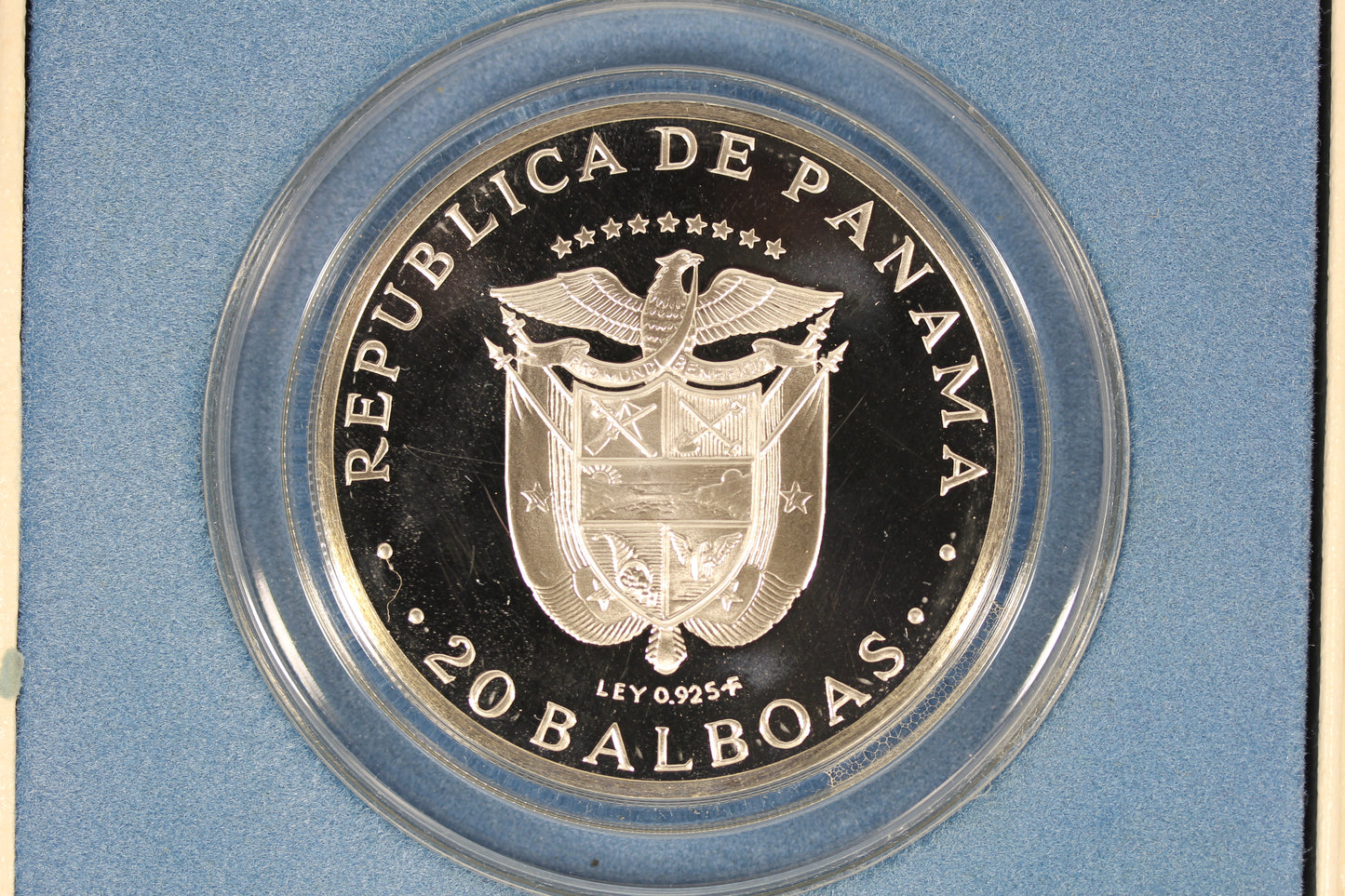 1971 Republic of Panama Twenty 20 Balboas Silver Proof Coin Original Package