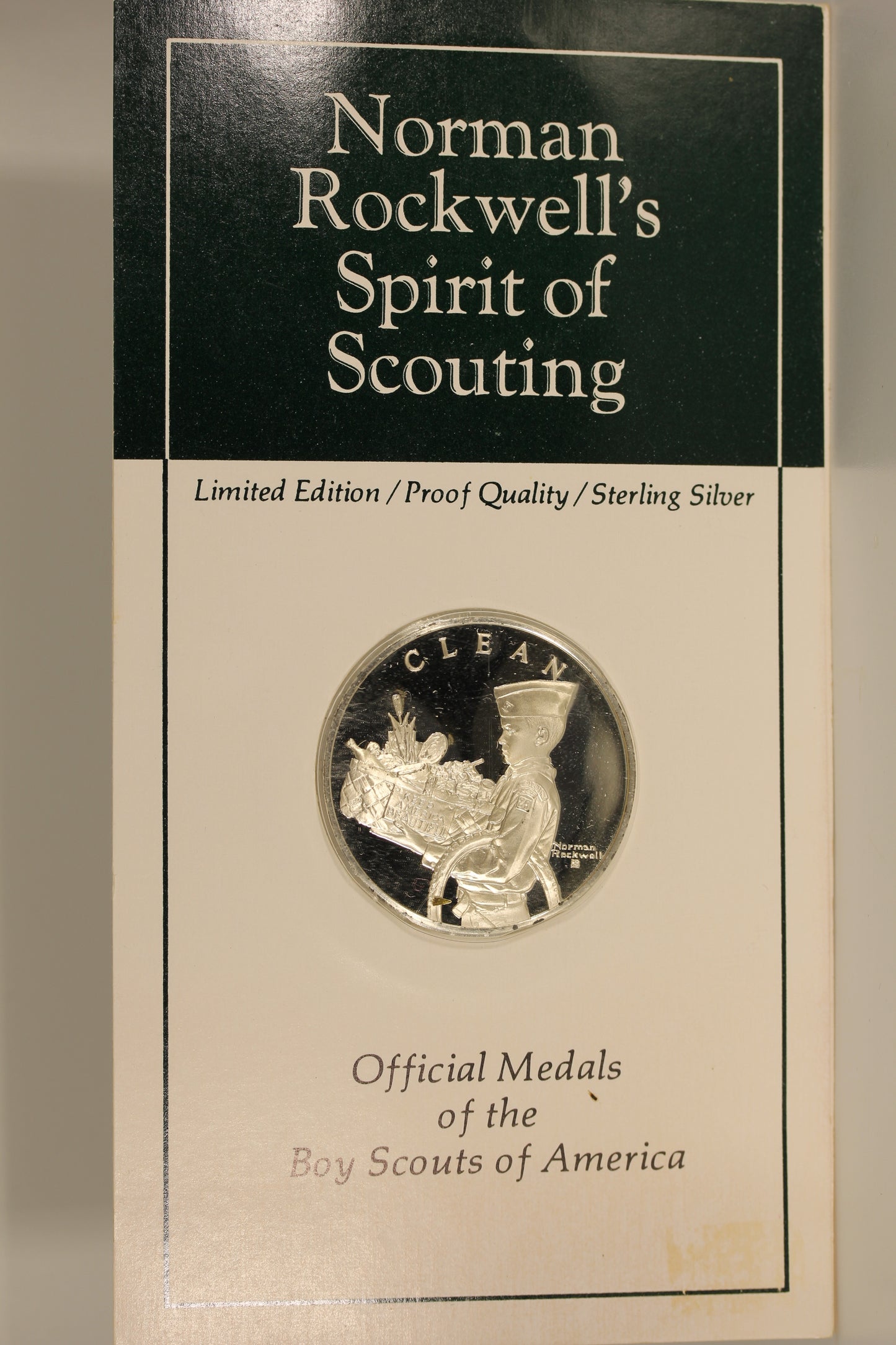 Norman Rockwell Spirit of Scouting Sterling Silver Proof Medal - Clean