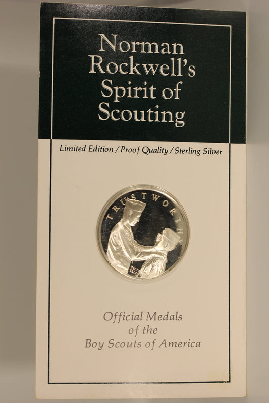 Norman Rockwell Spirit of Scouting Sterling Silver Proof Medal - Trustworthy