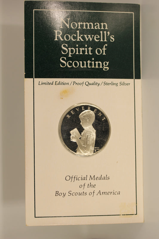 Norman Rockwell Spirit of Scouting Sterling Silver Proof Medal - Reverent