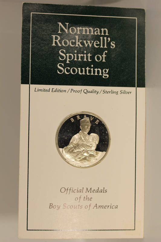 Norman Rockwell Spirit of Scouting Sterling Silver Proof Medal - Brave