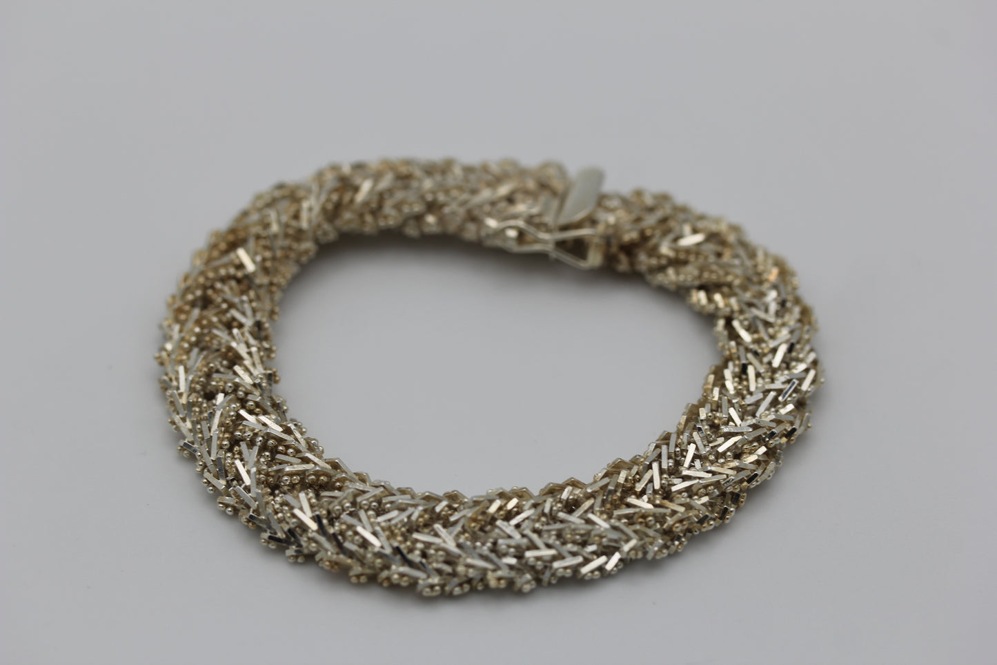 Vintage Braided Mexican PREMEX 925 MP76 Sterling Silver Bracelet Artisan - 7 inch