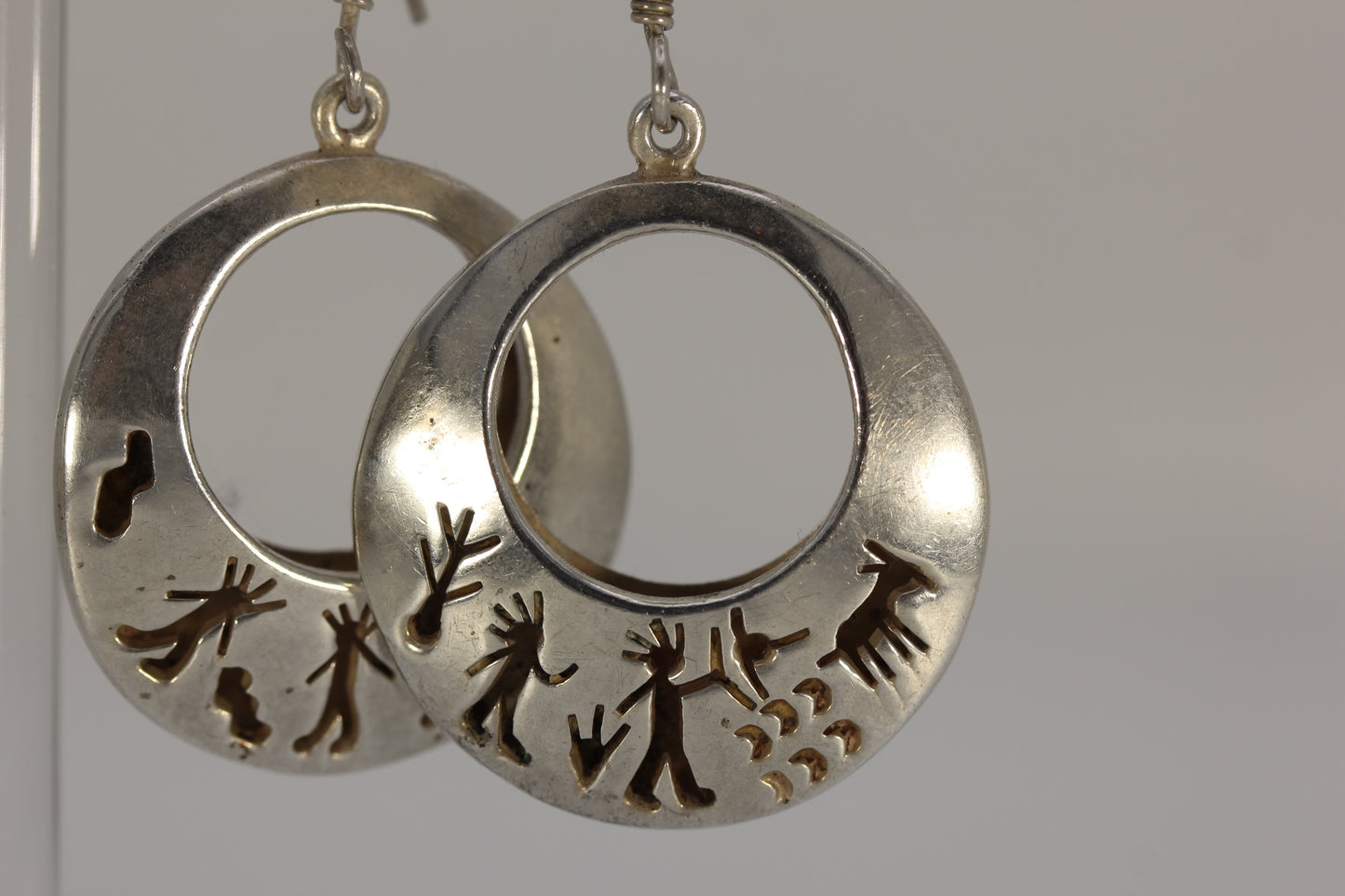 Vintage ACT Taxco Mexico TC-24 925 Sterling Silver Cut-Out Dangle Earrings 18.1 g