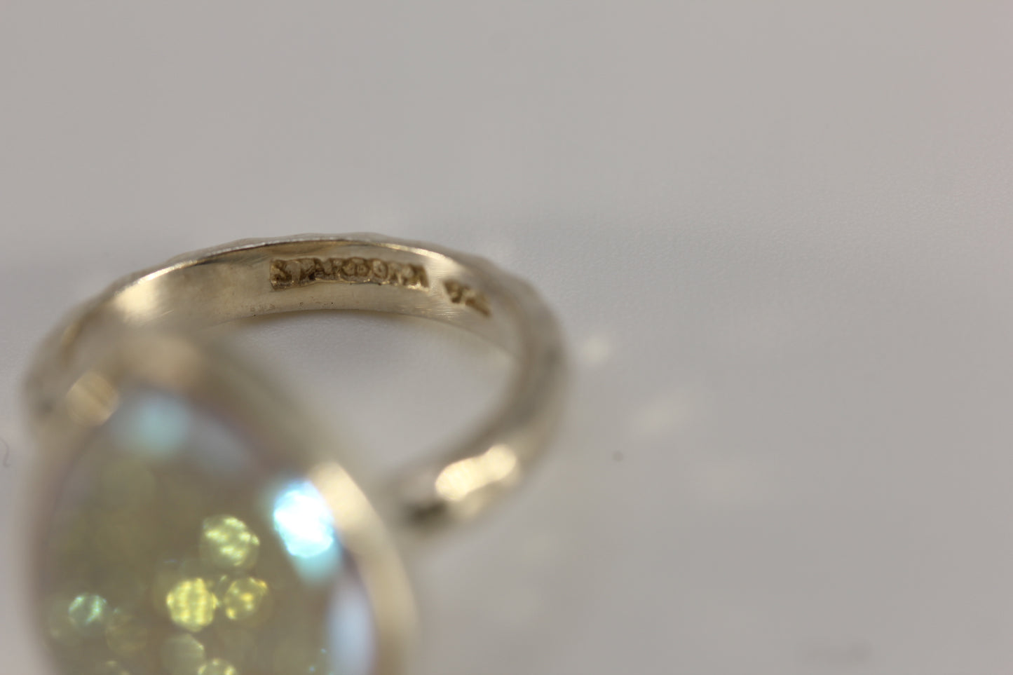 Starborn Sterling Silver 925 Pear Shaped White Druzy Quartz Ring - Sz 6.5