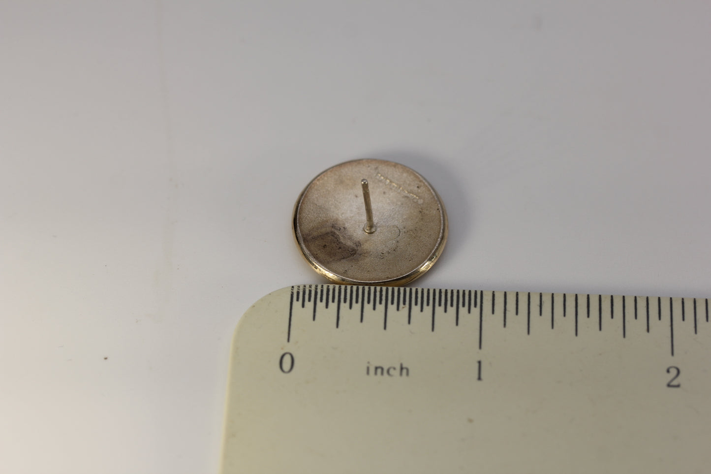 Vintage Ed Levin Sterling Silver 925 & 14k Yellow Gold Round Stud Earrings NO BACKS