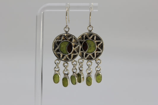 Vintage Victor Yurivilca Sterling Silver 925 Sun Dangle Earrings 2 in 10.4 grams