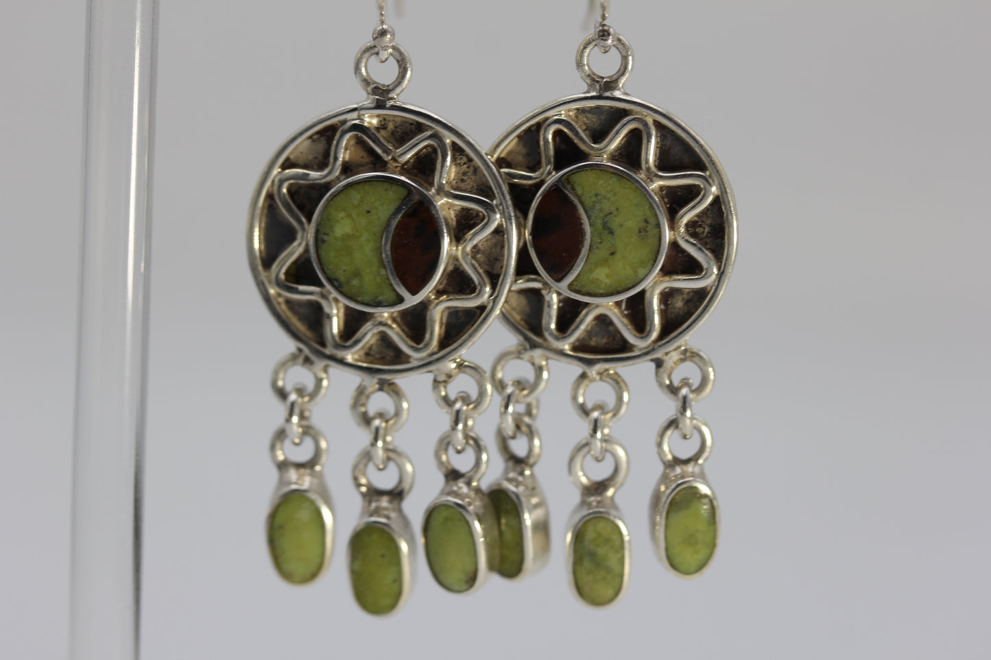 Vintage Victor Yurivilca Sterling Silver 925 Sun Dangle Earrings 2 in 10.4 grams