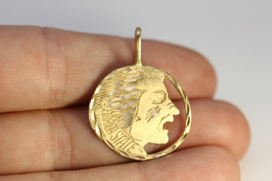 14k Yellow Gold Florida State University Pendant Seminoles 2.6 grams 1 in x 1.25 in