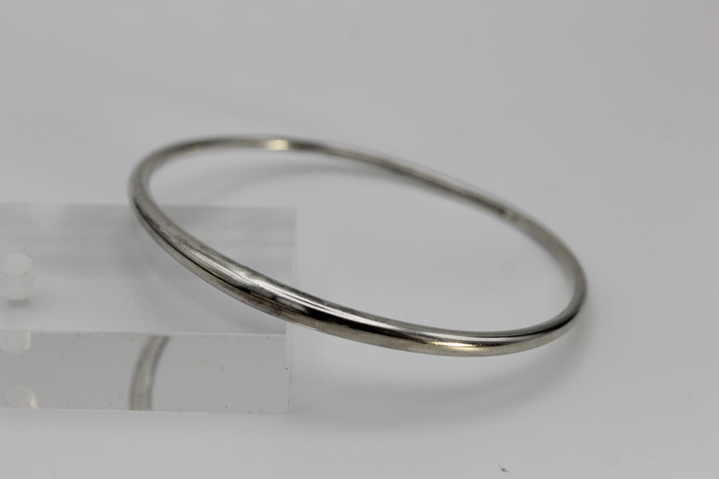 Vintage Ed Levin Sterling Silver 925 Tapered Oval Bangle Bracelet - ~7 inch 8.3 g