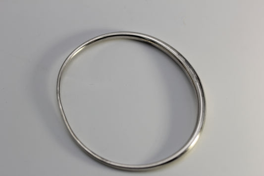 Vintage Ed Levin Sterling Silver 925 Tapered Oval Bangle Bracelet - ~7 inch 8.3 g
