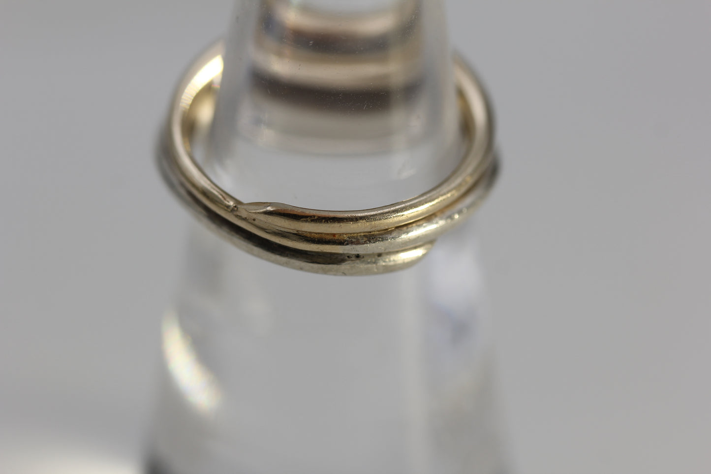 Vintage Ed Levin Sterling Silver 925 & 14k Yellow Gold Ring Size 6, 5.7 grams