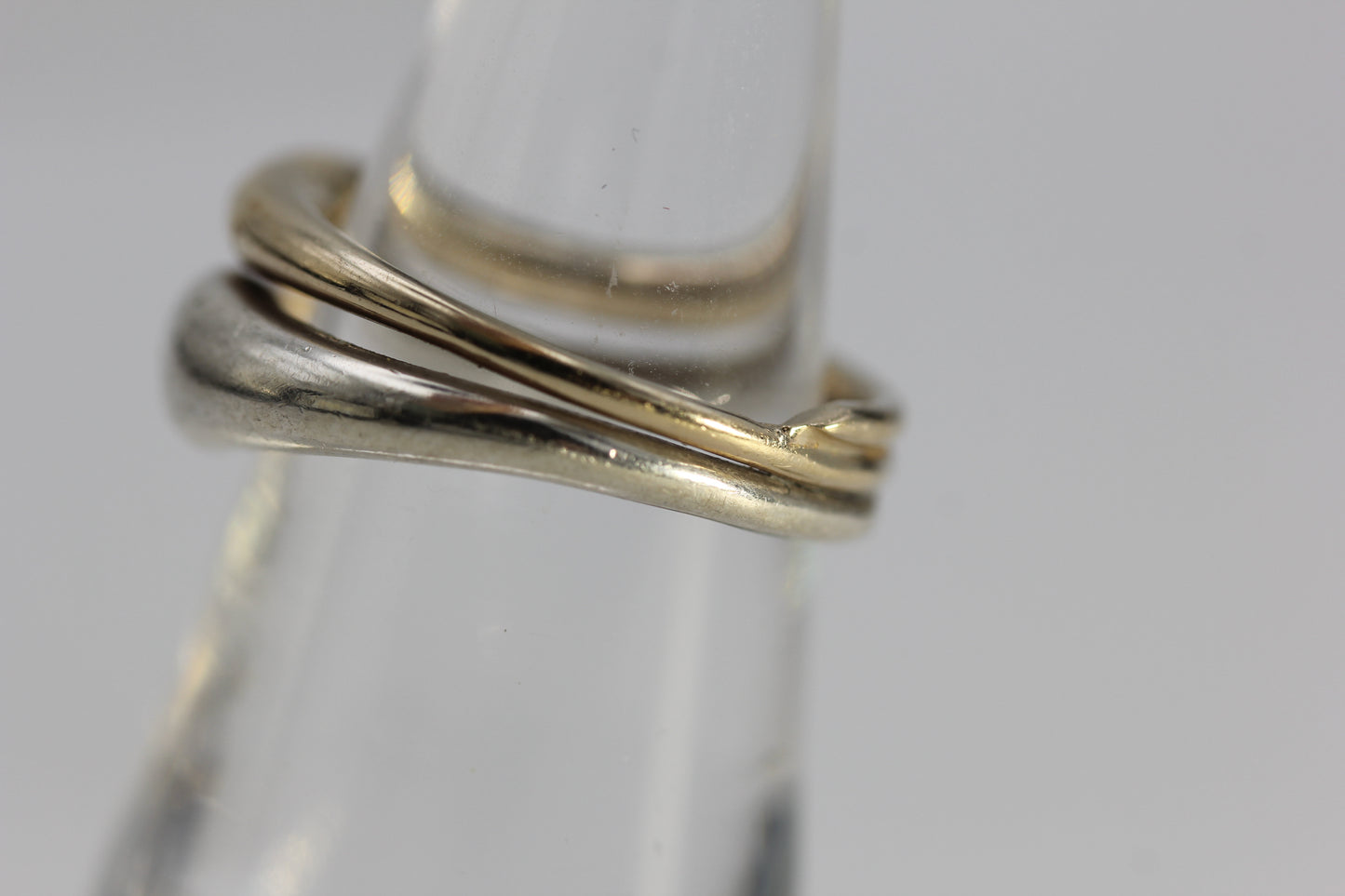 Vintage Ed Levin Sterling Silver 925 & 14k Yellow Gold Ring Size 6, 5.7 grams