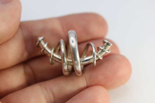 Vintage Ed Levin Sterling Silver 925 Twisted Swirl Pendant Slider - 1.5 in x .75 in 7.3 grams