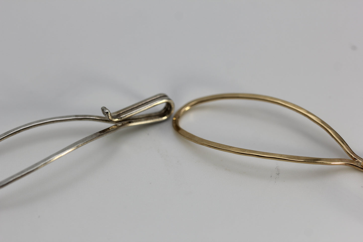 Vintage Ed Levin 14k Yellow Gold & Sterling Silver 925 Oval Link Necklace 18 inch 19.6 gr