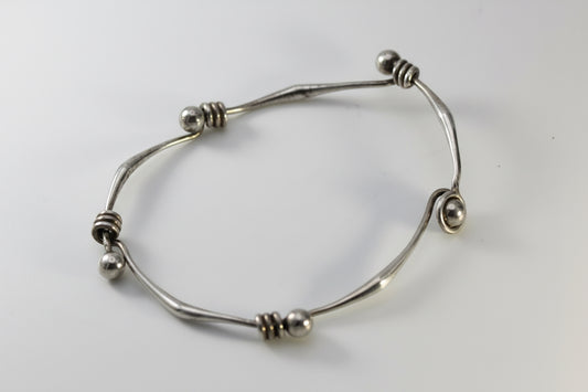 Vintage Ed Levin Sterling Silver 925 Modernist Slide Bar Bracelet ~7.5 inch 7.4 grams