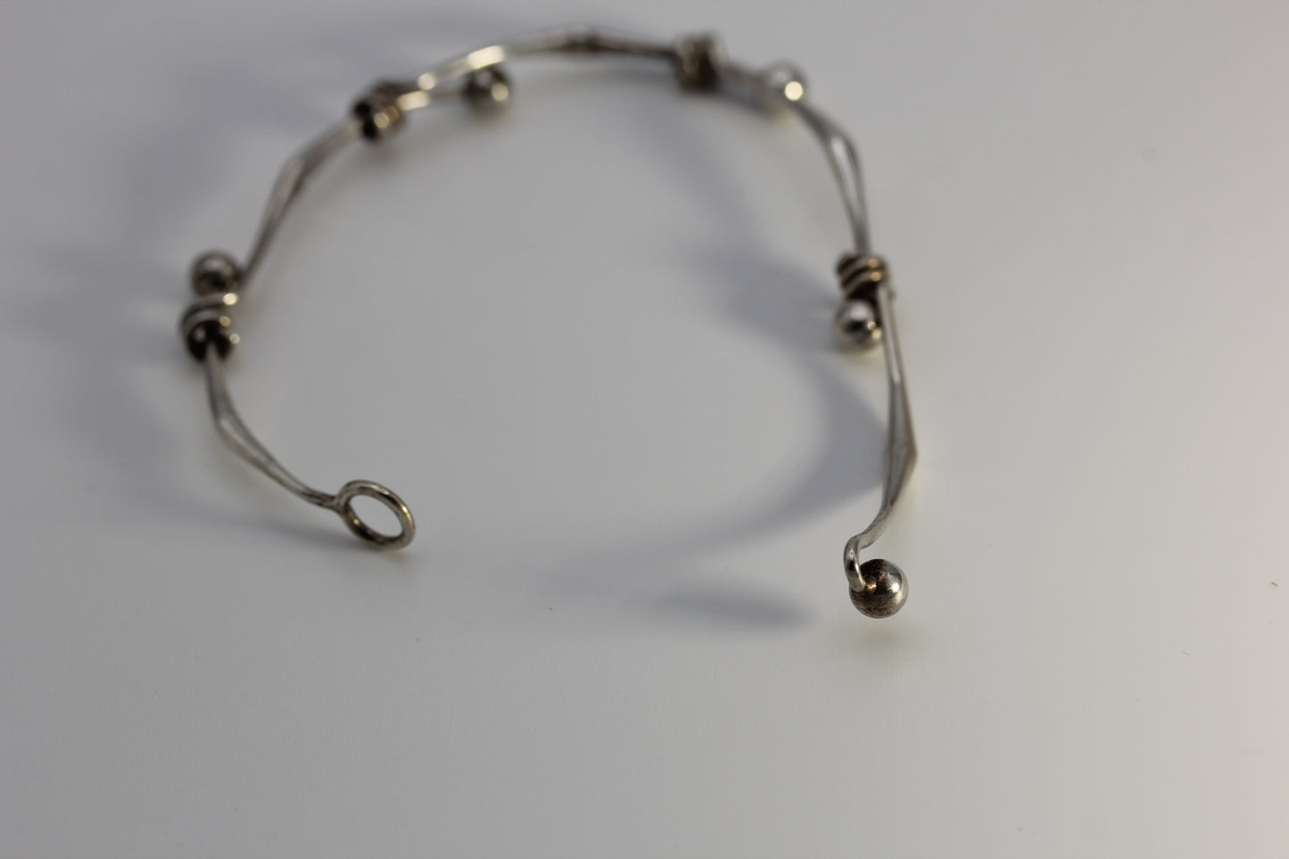 Vintage Ed Levin Sterling Silver 925 Modernist Slide Bar Bracelet ~7.5 inch 7.4 grams