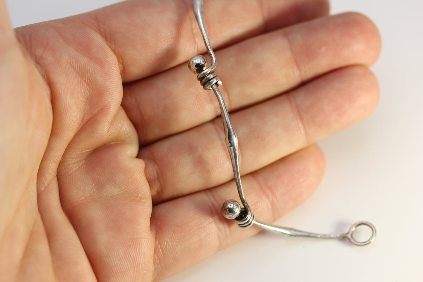 Vintage Ed Levin Sterling Silver 925 Modernist Slide Bar Bracelet ~7.5 inch 7.4 grams