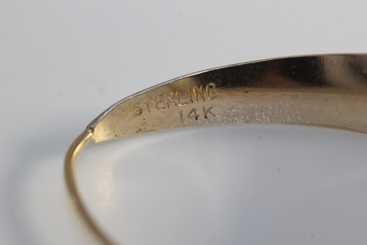 Vintage Gerhard Herbst Sterling Silver 925 & 14k Freemform Hoop Earrings 2 in 4.5 gr