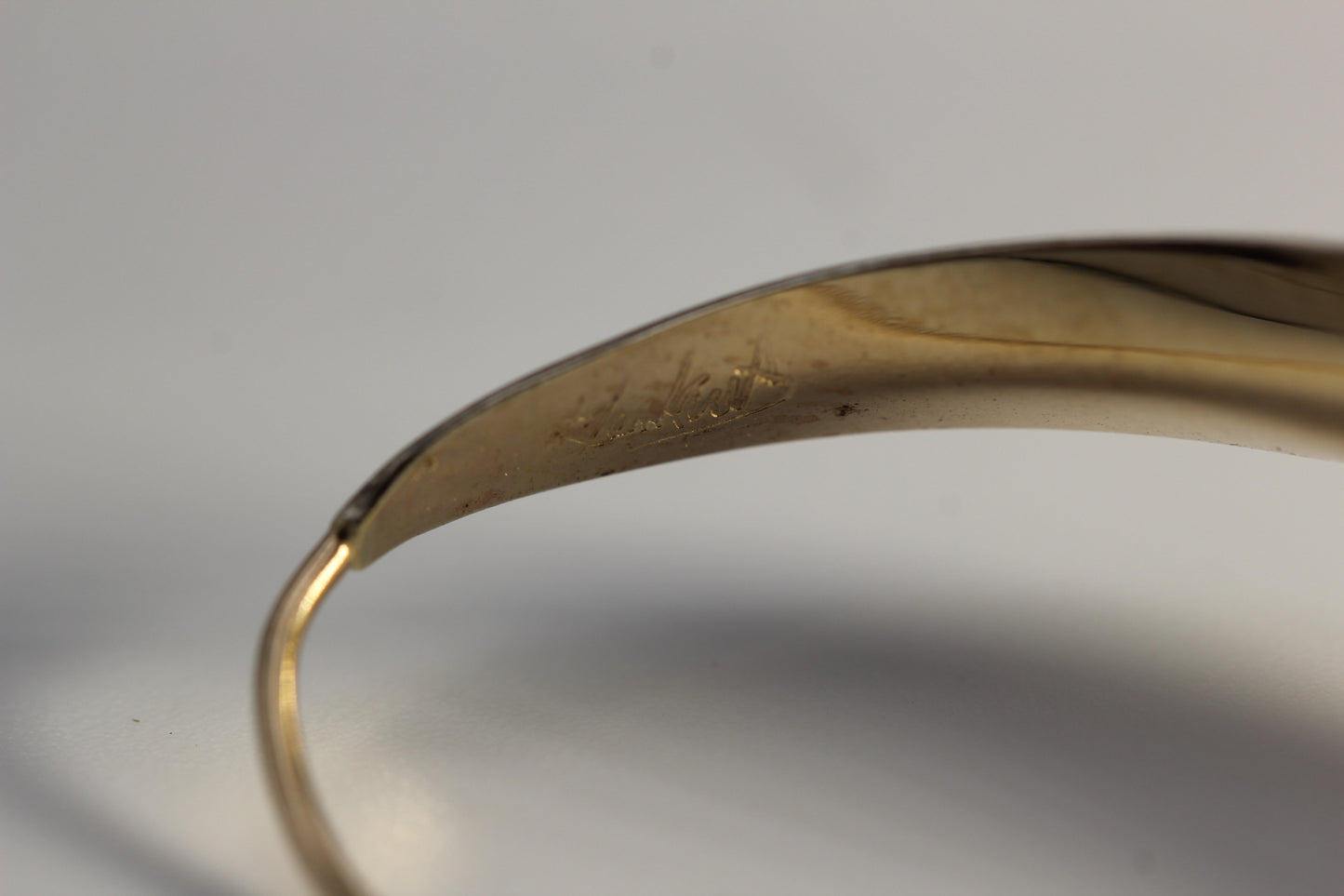 Vintage Gerhard Herbst Sterling Silver 925 & 14k Freemform Hoop Earrings 2 in 4.5 gr