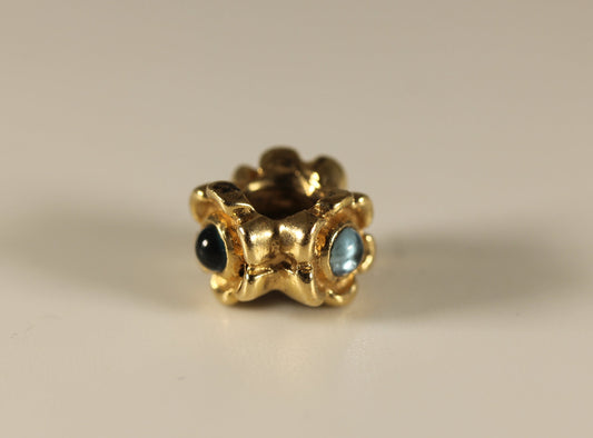 Pandora 14k Gold Blue Topaz Charm Flower - #750343BTP
