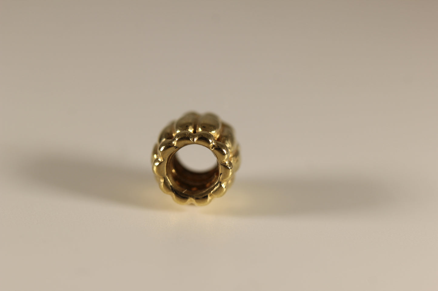 Pandora 14k Gold Barrel Charm Bead Spacer Retired - #750242
