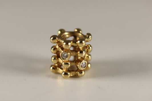 Pandora 14k Gold Diamond Matrix Openwork Charm Bead - #750313D