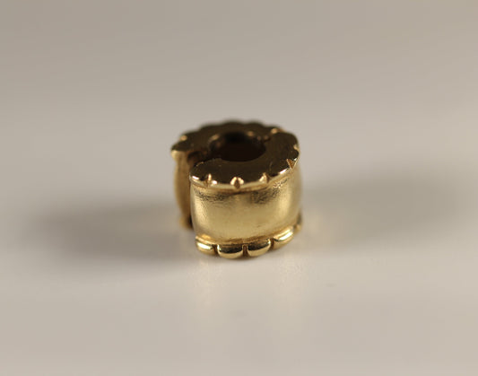 Pandora 14k Gold Whisper Beveled Clip Charm Retired - #750256