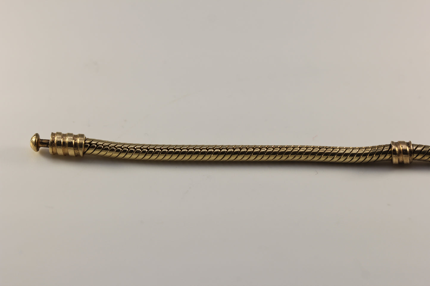 Pandora Moments 14k Yellow Gold Snake Chain Bracelet Barrel Clasp 7.5in (19cm)