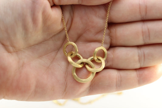 Marco Bicego Jaipur Yellow Gold Mixed Link Necklace 18in