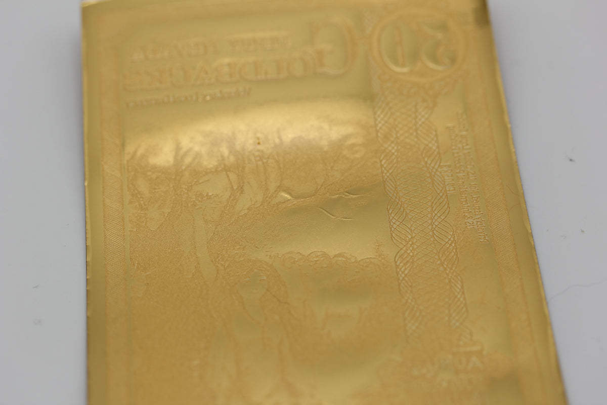 Nevada 50 Goldbacks 2020 Aurum Gold Foil Note 1/20th Troy Oz 24KT Goldback