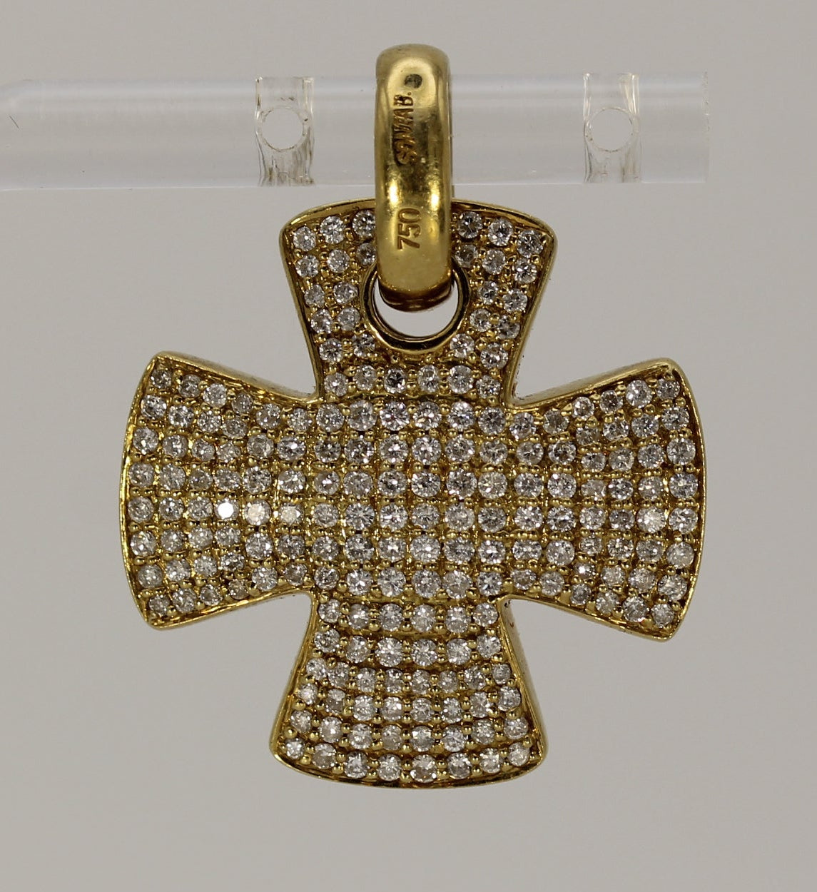 Sonia Bitton 18k Yellow Gold Diamond Maltese Cross Pendant