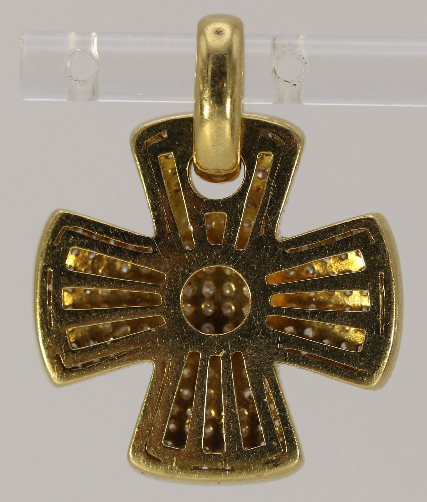Sonia Bitton 18k Yellow Gold Diamond Maltese Cross Pendant