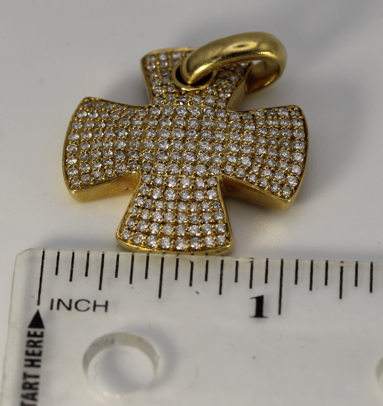 Sonia Bitton 18k Yellow Gold Diamond Maltese Cross Pendant