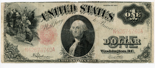 1917 $1 Dollar Bill Legal Tender Note Speelman White F-39 N42674740A